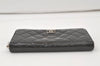 Authentic CHANEL Brilliant Enamel Matelasse Long Wallet Purse Black CC 7546K