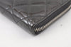 Authentic CHANEL Brilliant Enamel Matelasse Long Wallet Purse Black CC 7546K