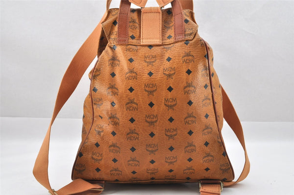 Authentic MCM Visetos Leather Vintage Backpack Brown 7547I