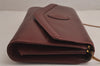 Authentic Cartier Must de Cartier Leather Chain Shoulder Hand Bag Bordeaux 7547J