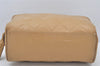 Authentic CHANEL Wild Stitch Matelasse Vintage Calf Skin Pouch Purse Beige 7547K