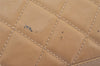 Authentic CHANEL Wild Stitch Matelasse Vintage Calf Skin Pouch Purse Beige 7547K