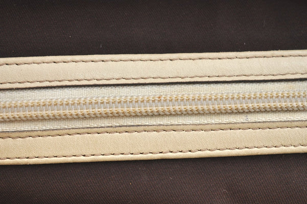 Authentic GUCCI GG Canvas Leather Shoulder Tote Bag Purse 145993 Brown 7550G