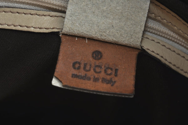 Authentic GUCCI GG Canvas Leather Shoulder Tote Bag Purse 145993 Brown 7550G