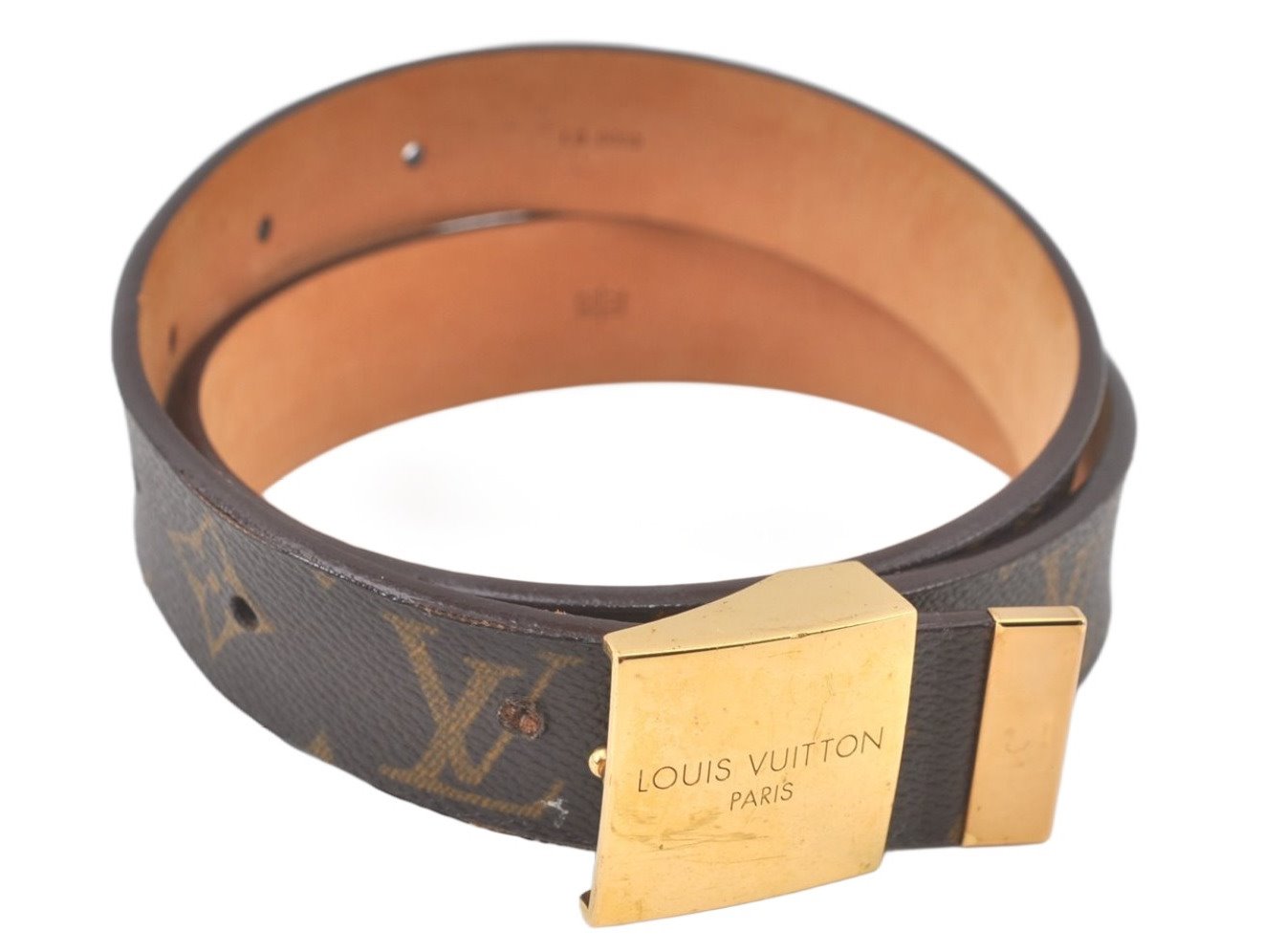 Auth Louis Vuitton Monogram Ceinture Carre 70cm 27.6