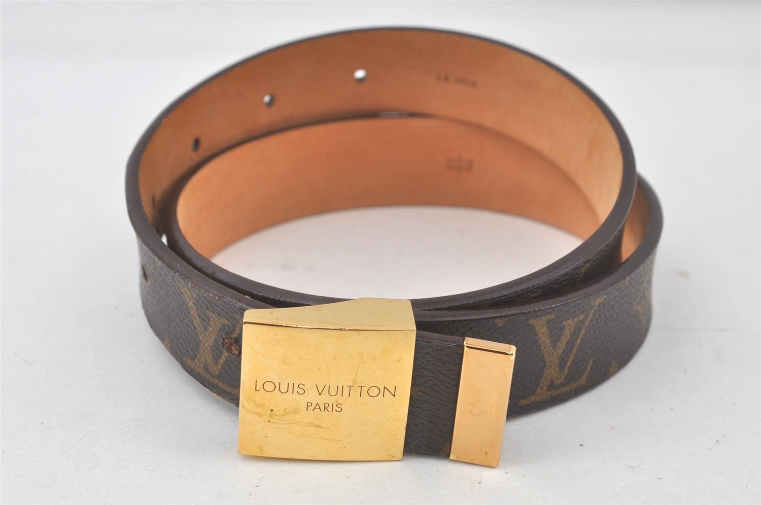 Auth Louis Vuitton Monogram Ceinture Carre 70cm 27.6