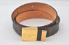 Auth Louis Vuitton Monogram Ceinture Carre 70cm 27.6" M6800 Leather Belt 7551K