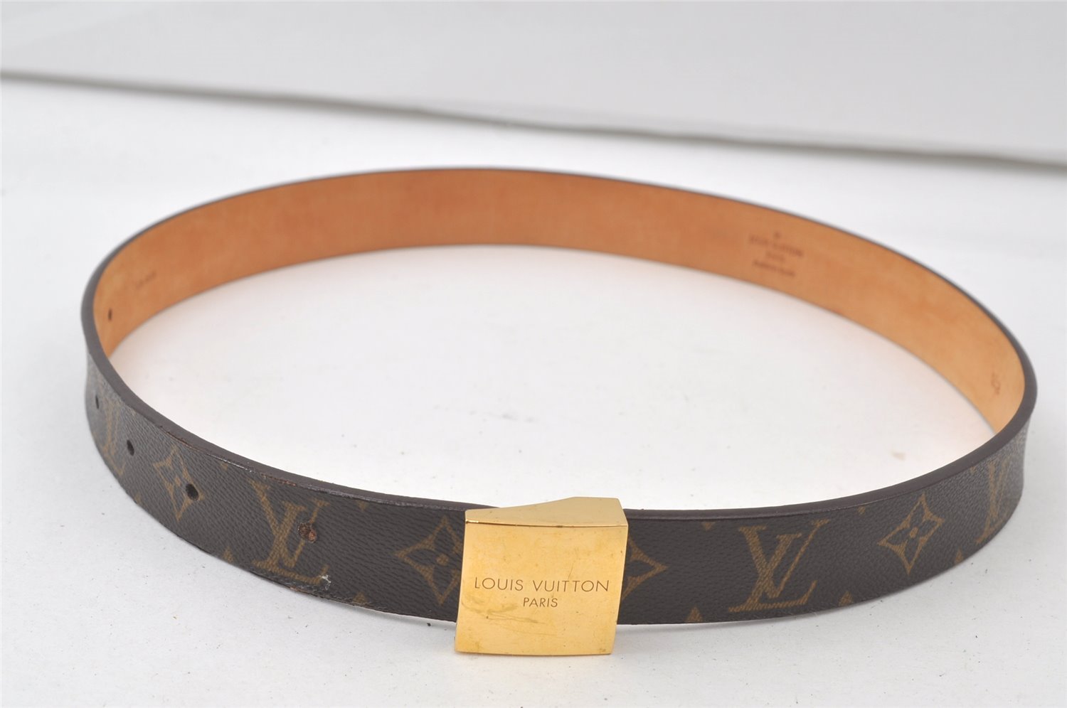 Auth Louis Vuitton Monogram Ceinture Carre 70cm 27.6