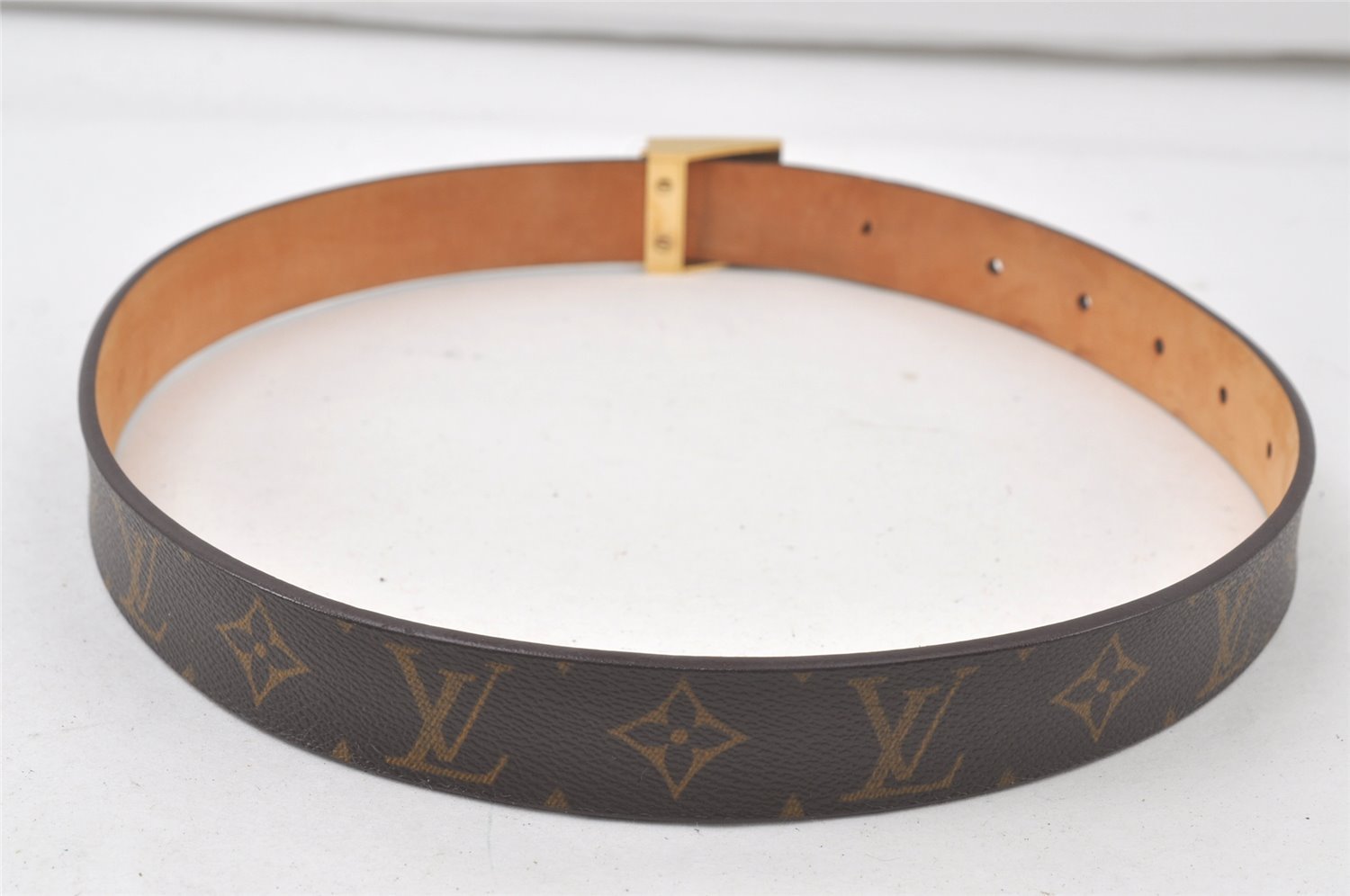 Auth Louis Vuitton Monogram Ceinture Carre 70cm 27.6