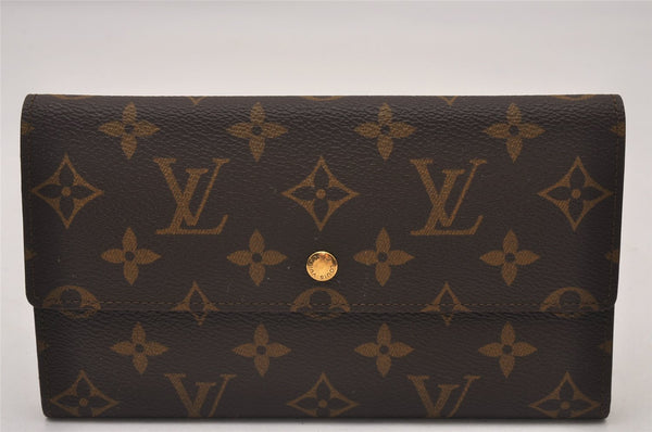 Authentic Louis Vuitton Monogram Porte Tresor International M61215 Wallet 7552I