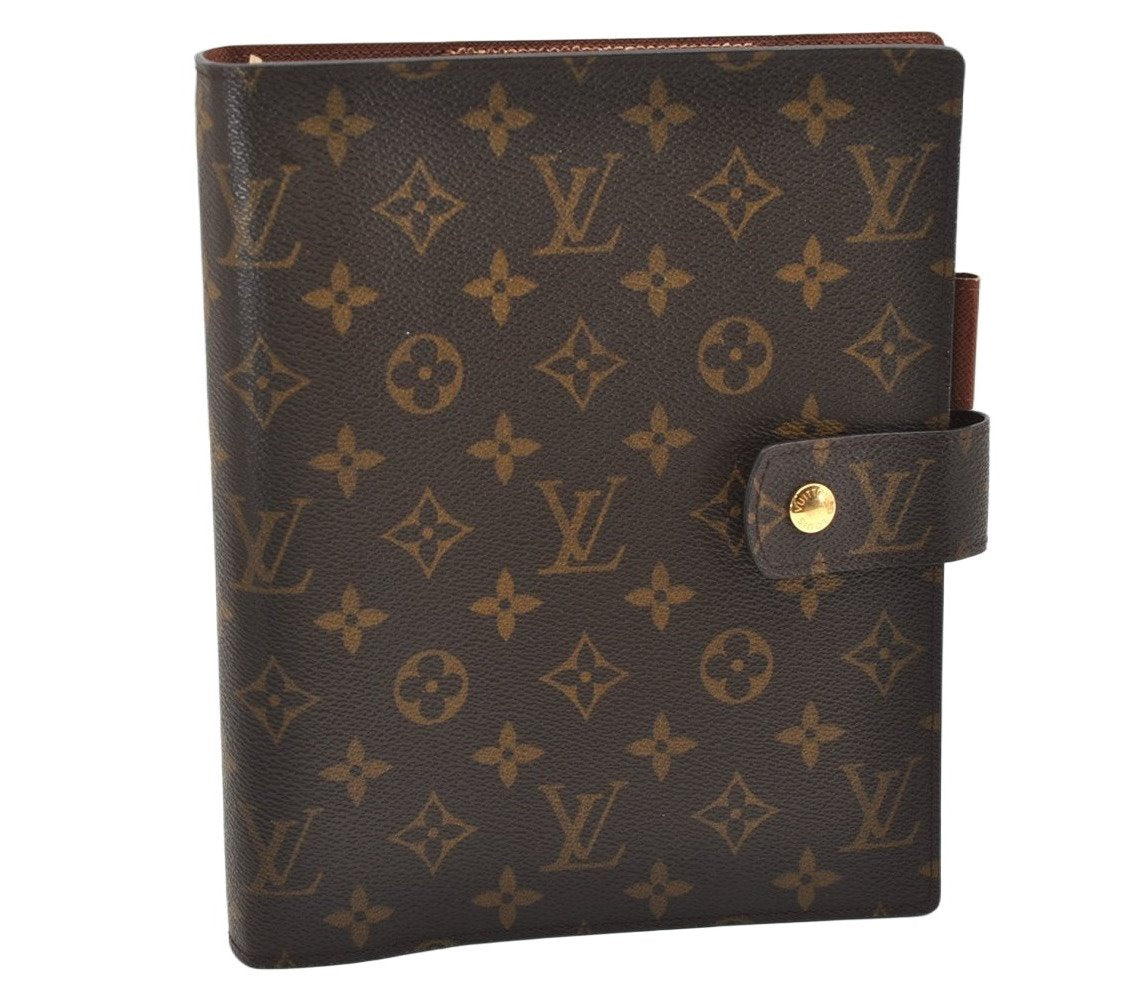 Authentic Louis Vuitton Monogram Agenda GM Notebook Cover R20106 LV 7553K