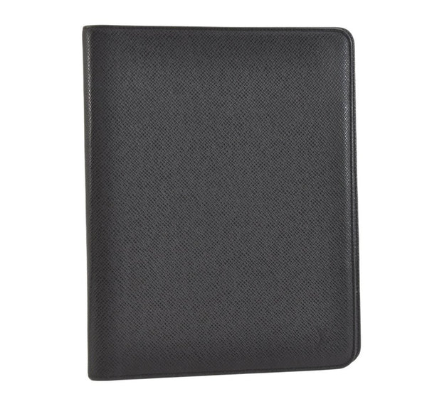 Authentic Louis Vuitton Taiga Agenda Bureau Notebook Cover Black R20409 LV 7554K