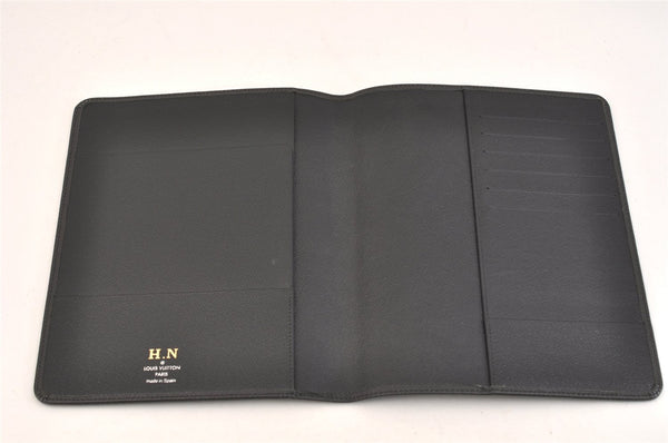 Authentic Louis Vuitton Taiga Agenda Bureau Notebook Cover Black R20409 LV 7554K