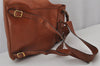 Authentic GUCCI Vintage Bamboo Drawstring Backpack Leather Brown 7555J