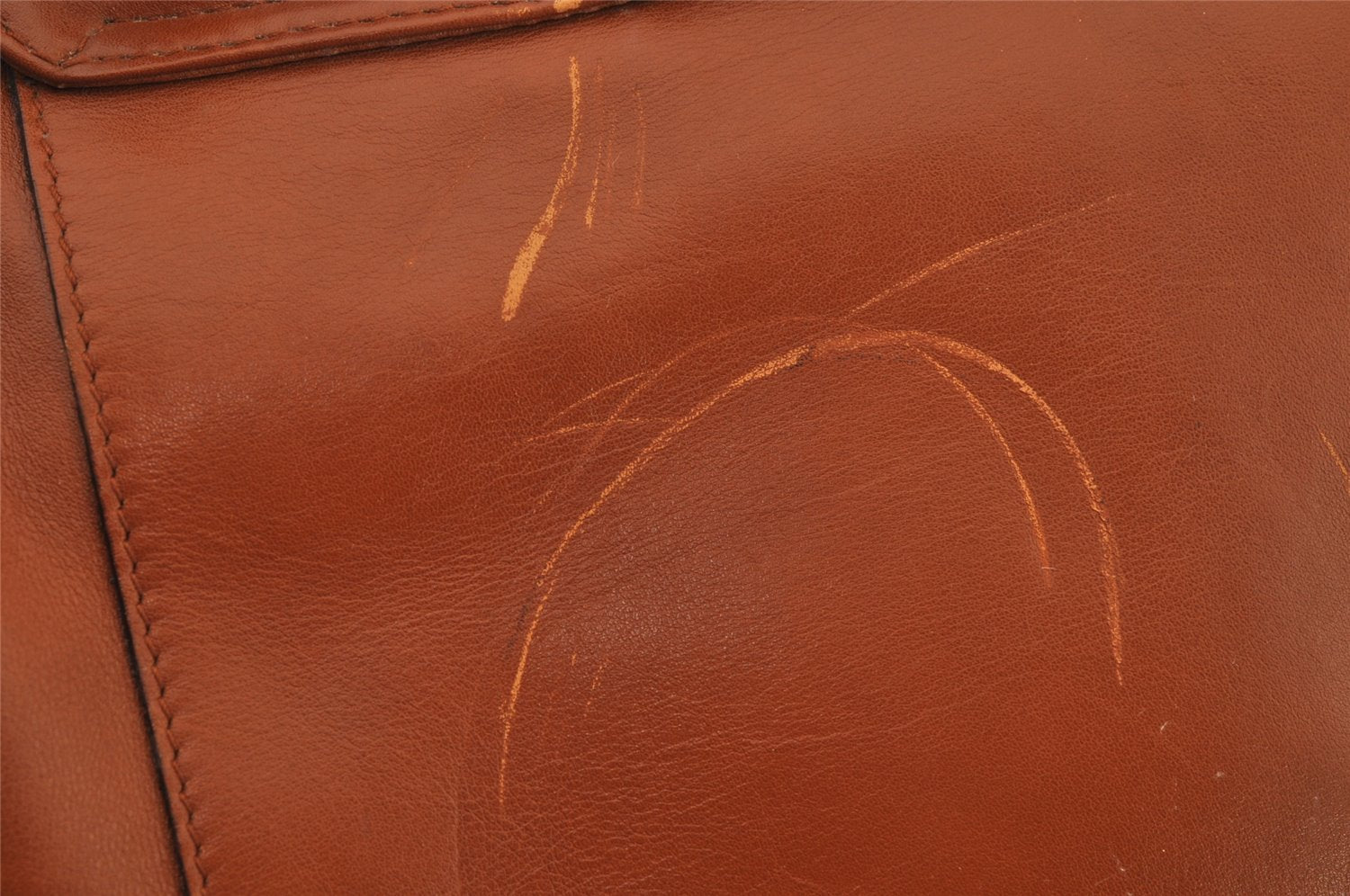 Authentic GUCCI Vintage Bamboo Drawstring Backpack Leather Brown 7555J