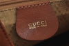 Authentic GUCCI Vintage Bamboo Drawstring Backpack Leather Brown 7555J