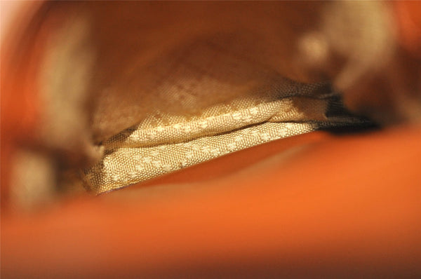 Authentic GUCCI Vintage Bamboo Drawstring Backpack Leather Brown 7555J