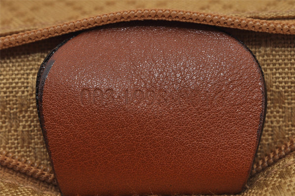 Authentic GUCCI Vintage Bamboo Drawstring Backpack Leather Brown 7555J