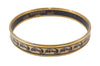 Authentic HERMES Email PM Bangle Anchor Motif Gold Black 7555K