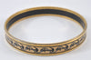 Authentic HERMES Email PM Bangle Anchor Motif Gold Black 7555K