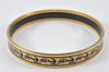 Authentic HERMES Email PM Bangle Anchor Motif Gold Black 7555K