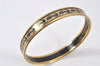 Authentic HERMES Email PM Bangle Anchor Motif Gold Black 7555K