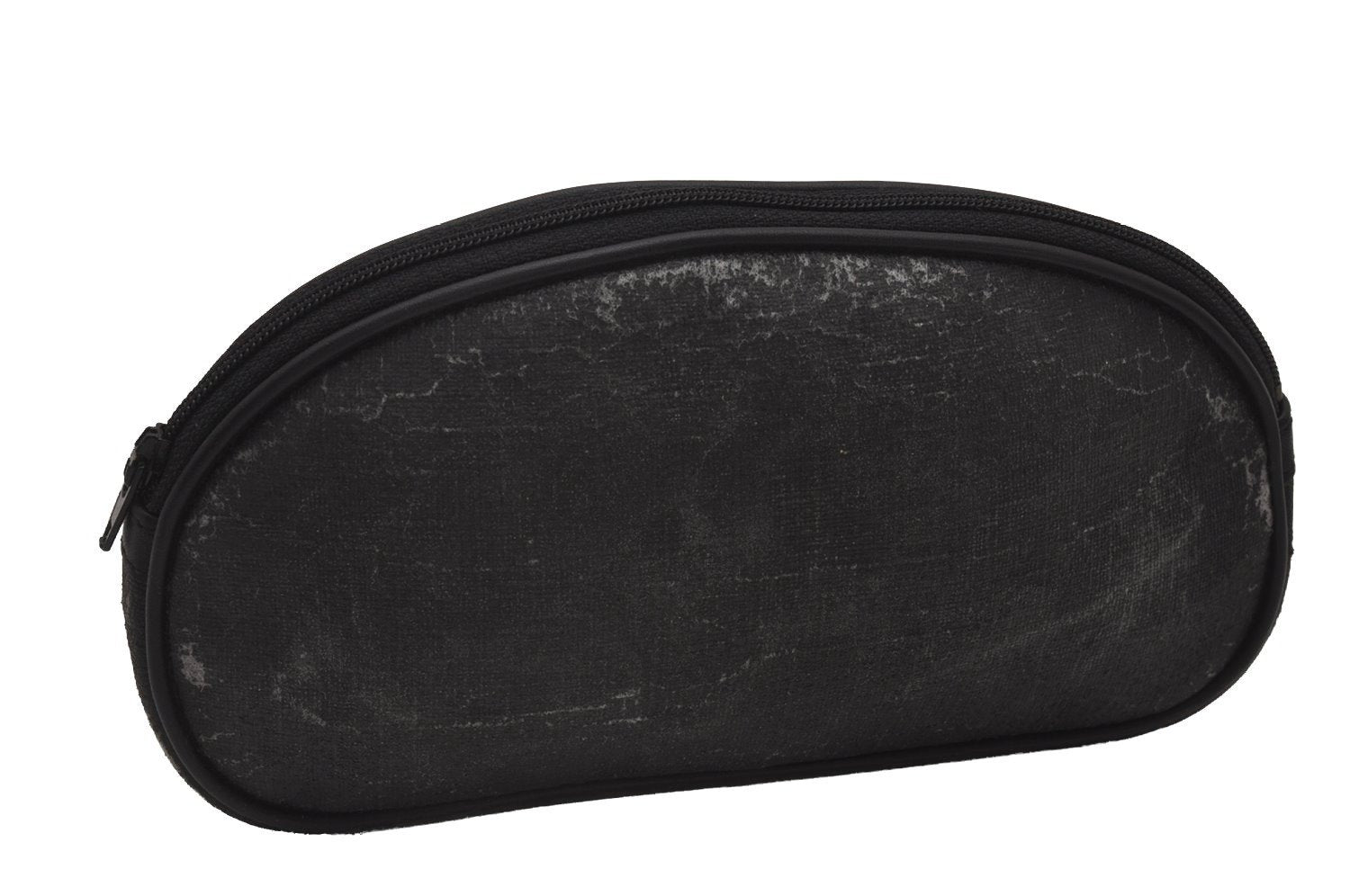 Authentic GUCCI Vintage Pouch Purse PVC Leather Black Junk 7557I