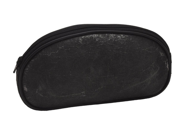 Authentic GUCCI Vintage Pouch Purse PVC Leather Black Junk 7557I