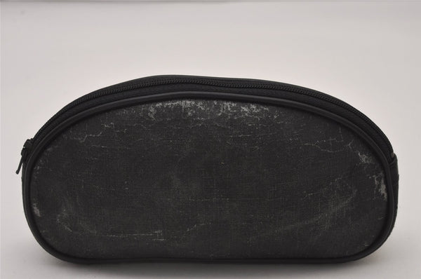 Authentic GUCCI Vintage Pouch Purse PVC Leather Black Junk 7557I