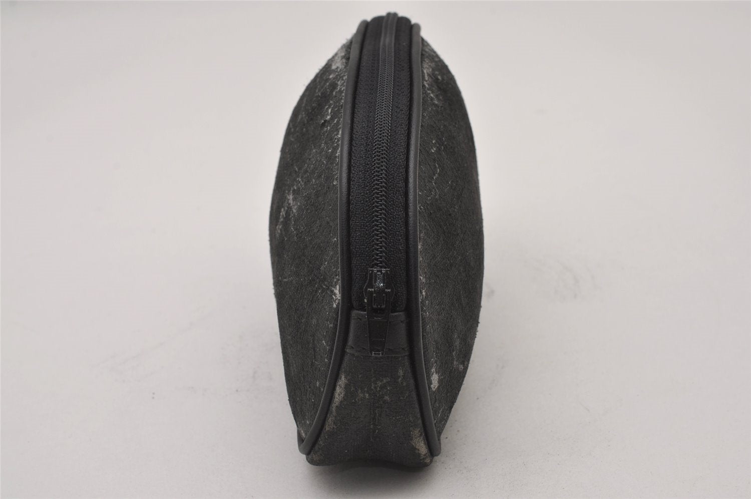 Authentic GUCCI Vintage Pouch Purse PVC Leather Black Junk 7557I