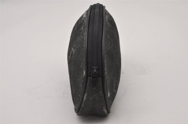 Authentic GUCCI Vintage Pouch Purse PVC Leather Black Junk 7557I