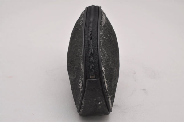 Authentic GUCCI Vintage Pouch Purse PVC Leather Black Junk 7557I