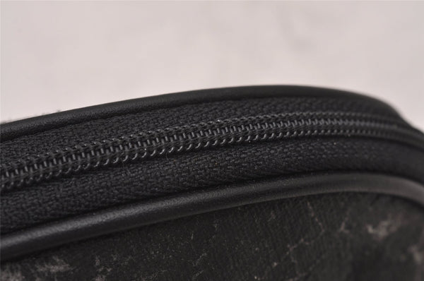 Authentic GUCCI Vintage Pouch Purse PVC Leather Black Junk 7557I