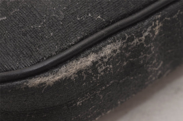 Authentic GUCCI Vintage Pouch Purse PVC Leather Black Junk 7557I