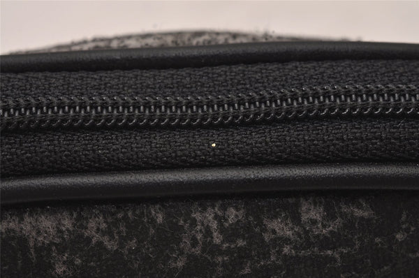 Authentic GUCCI Vintage Pouch Purse PVC Leather Black Junk 7557I