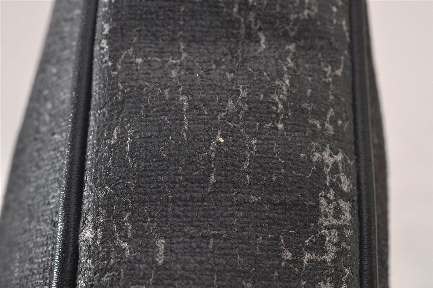 Authentic GUCCI Vintage Pouch Purse PVC Leather Black Junk 7557I