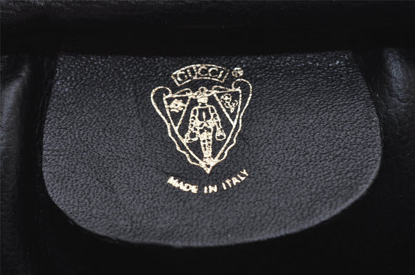 Authentic GUCCI Vintage Pouch Purse PVC Leather Black Junk 7557I