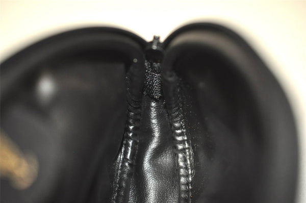 Authentic GUCCI Vintage Pouch Purse PVC Leather Black Junk 7557I