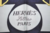 Authentic HERMES Carre 90 Scarf "Eperon d'or" Silk Navy Blue 7561I