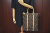 Authentic FENDI Vintage Zucca Hand Tote Bag Canvas Leather Brown 7565H