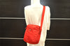 Authentic PRADA Nylon Tessuto Leather Shoulder Cross Body Bag Red Junk 7565I