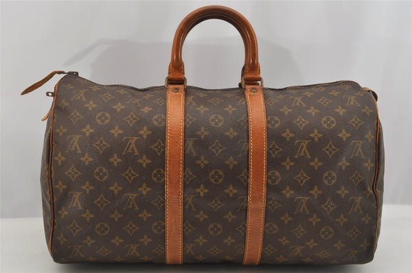 Authentic Louis Vuitton Monogram Keepall 45 Travel Boston Bag Old Model LV 7568I