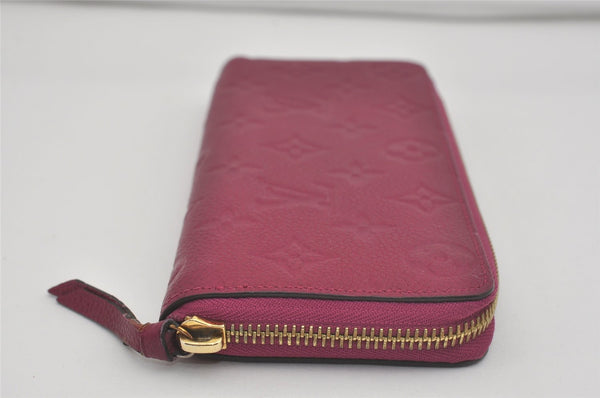 Auth Louis Vuitton Monogram Empreinte Portefeuille Clemence Wallet Purple 7573I