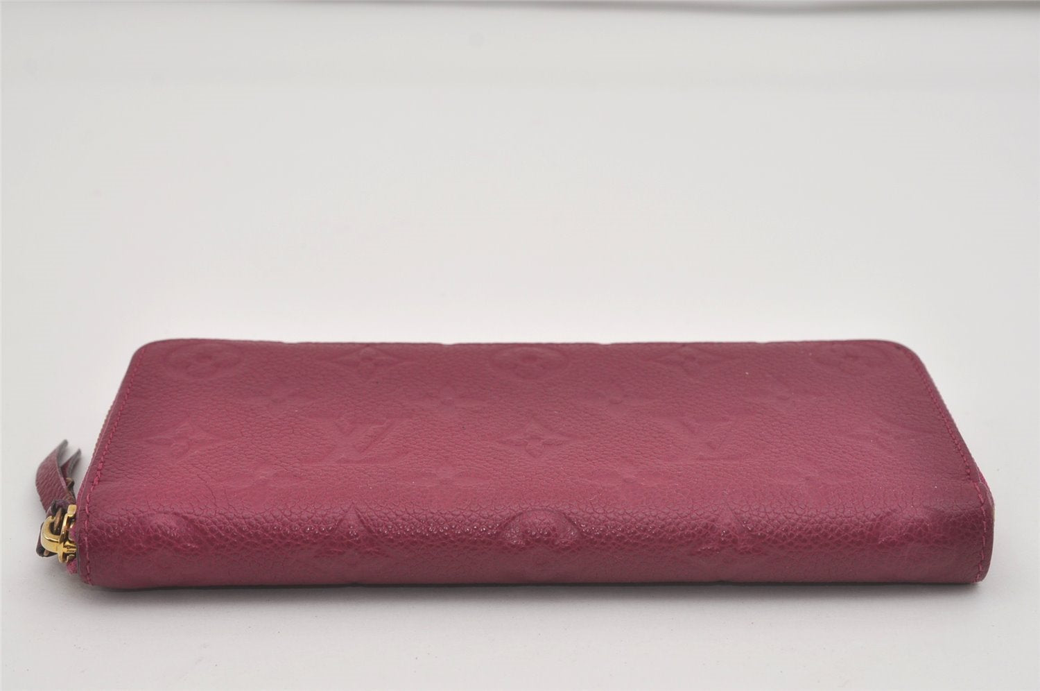 Auth Louis Vuitton Monogram Empreinte Portefeuille Clemence Wallet Purple 7573I