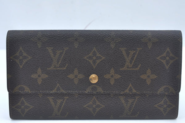 Auth Louis Vuitton Monogram Pochette Porte Monnaie Credit Wallet Junk 7574I