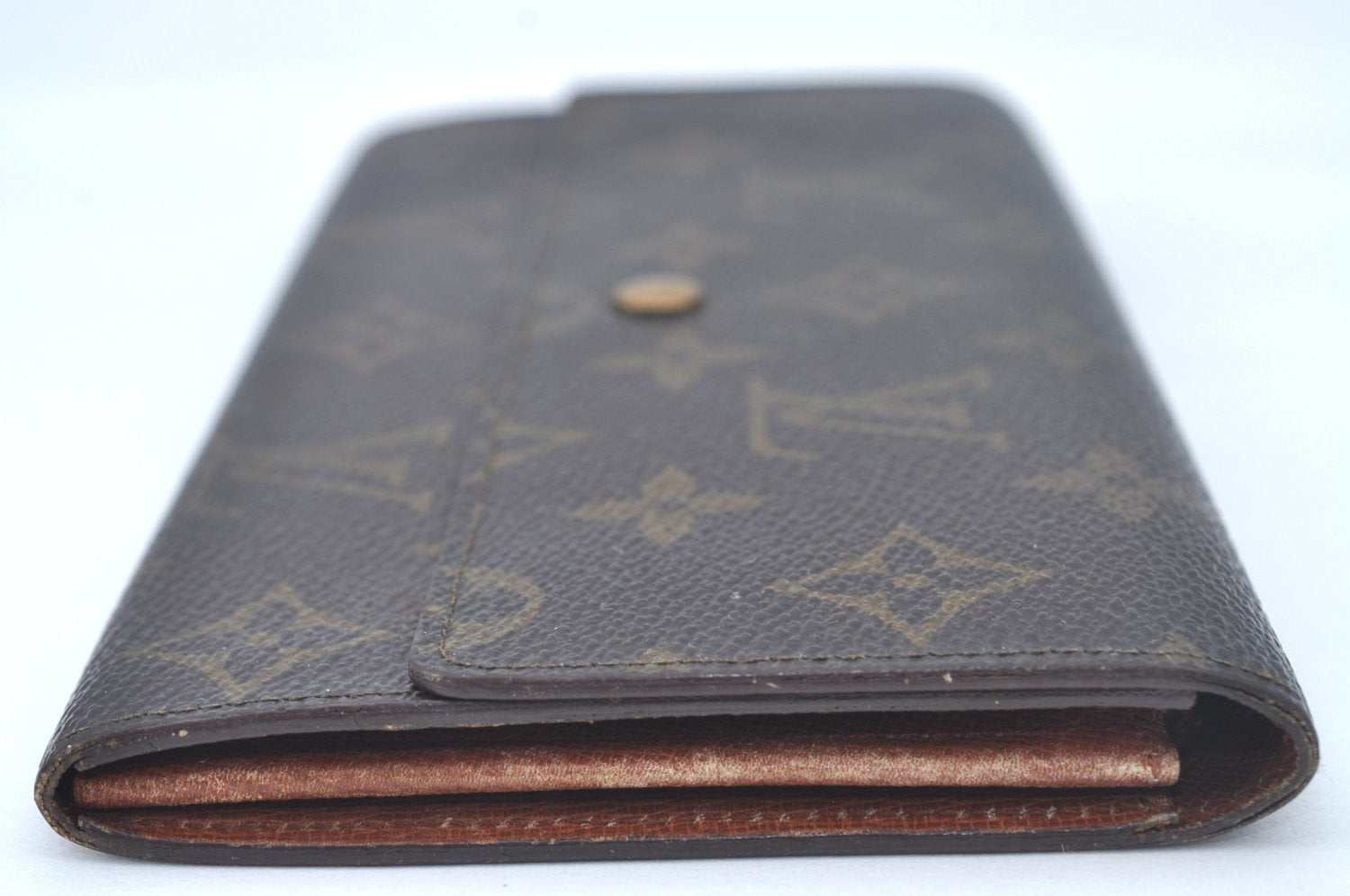 Auth Louis Vuitton Monogram Pochette Porte Monnaie Credit Wallet Junk 7574I