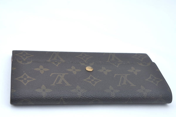 Auth Louis Vuitton Monogram Pochette Porte Monnaie Credit Wallet Junk 7574I