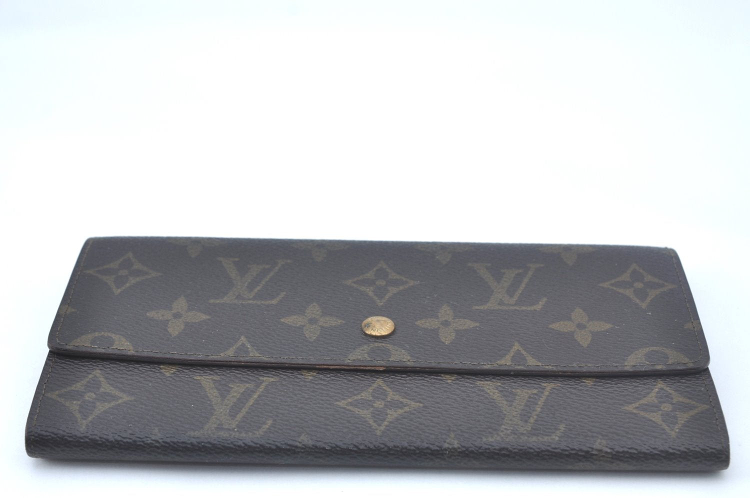 Auth Louis Vuitton Monogram Pochette Porte Monnaie Credit Wallet Junk 7574I