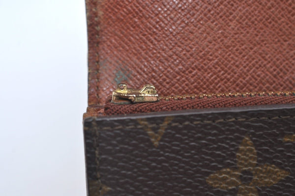 Auth Louis Vuitton Monogram Pochette Porte Monnaie Credit Wallet Junk 7574I