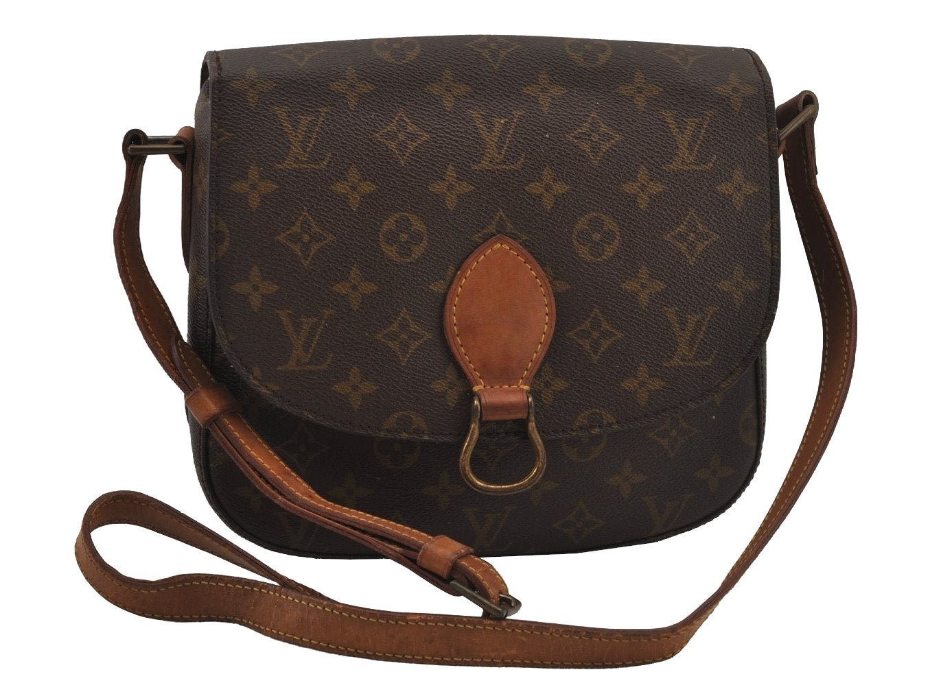 Authentic Louis Vuitton Monogram Saint Cloud GM M51242 Shoulder Cross Bag 7575J
